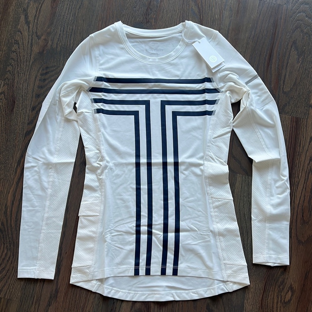 NWT - Tory Sport Performance Graphic Top - Snow White - XS